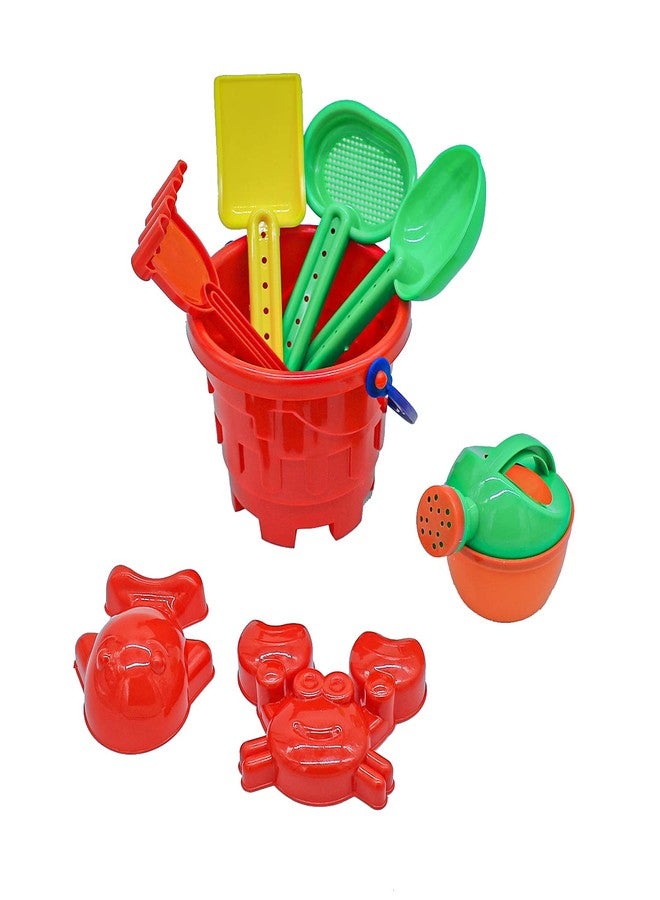 Highroof Beach Toys Set for Kids 8 Pcs Plastic Bucket Animal Mold Beach Shovel Spade Tool Kit Fun Summer Beach Art Toys Outdoor Sand Birthday Gift - Multicolor - Image 2